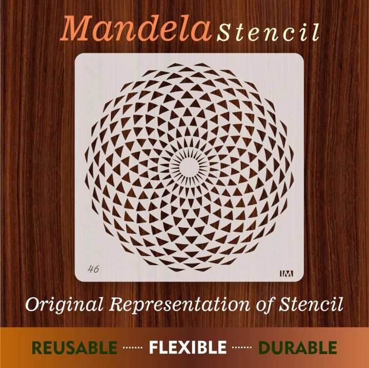 Mandala Art Reusable Stencil for Canvas and wall painting.ID#46 | Daraz.pk
