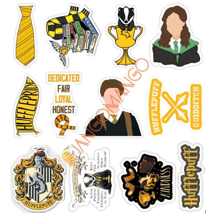 10 Pcs Hufflepuff House Stickers Pack For Laptop, Desk , Notebooks Mobile Covers DIY Stickers - JangoMango Store