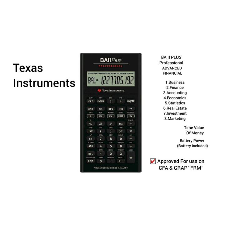 Texas Instruments BA-II Plus Advanced Financial Professional Calculator