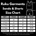 Ruku Garments Kids' Pack of 3 Multicolour Cotton Sando & Shorts For Men Set - All Over Printed Summer Wear. 