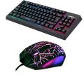 RGB Rainbow Gaming Keyboard and Mouse Combo, Compact 87 Keys Backlit Computer Keyboard with Gaming Mouse, USB Wired Set for PC Gamer Laptop Work. 