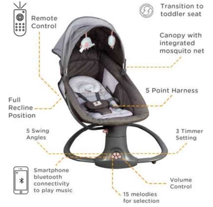Mastela%20Baby%20Delux%20Multifunctional%20Bassinet%203%20In%201%20Auto%20Baby%20Swing%20Jhoola%20-%20Image%203