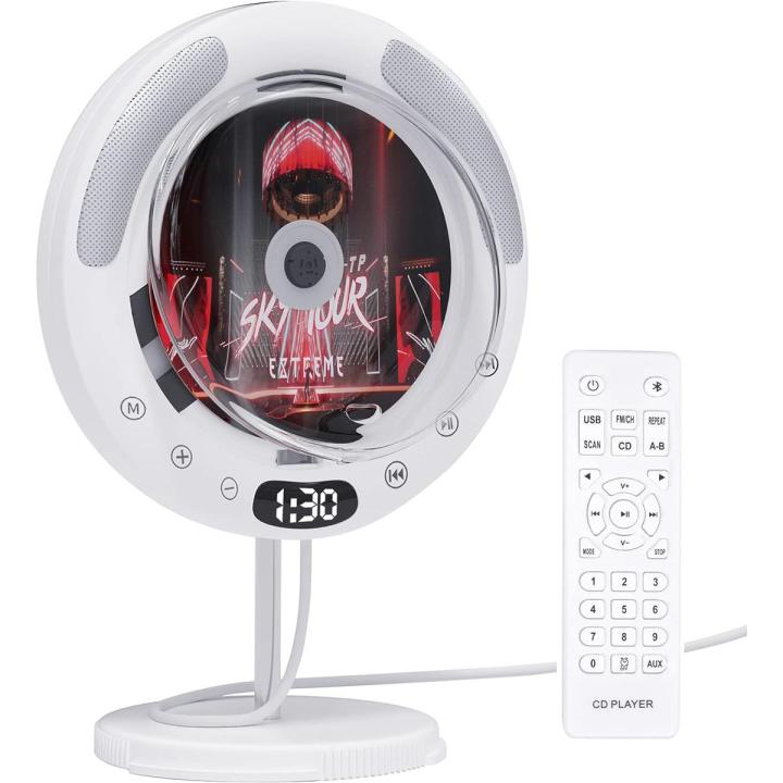 Portable%20CD%20Player%20(KC-607)%20with%20Bluetooth,%20FM%20Radio,%20Wall%20Mounted%20and%20Desk%20Stand%20CD%20Music%20Player%20Home%20Audio%20Boombox%20with%20Remote%20Control,%20Built-in%20HiFi%20Speakers,%20Support%20CD,%20USB,%20AUX%20Input/Output%20-%20Image%202