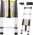 9.5ft / 10.5ft / 12.5ft / 14.5ft / 16.5ft / 19ft / 20.5 ft - Telescoping Ladder Aluminum Lightweight Extension Ladder 330lbs Max Capacity Non-Slip Sturdy Multi-Purpose Telescope Portable Ladder Outdoor Indoor and Indoor Use. 