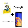 Samsung Galaxy J4 Polish 2.5D Tempered Glass Screen Protector Polish Glass + Back Matte Protector Soft Skin Sheet Soft Film Protection For Samsung Galaxy J4. 