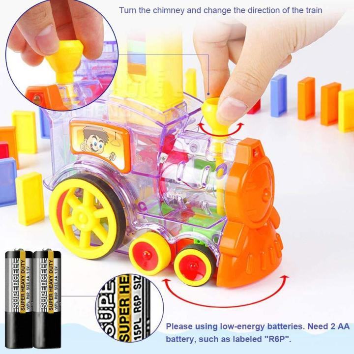 Domino Set Up Train, Domino Train Toy Blocks Set with Lights and Sounds, Creative Gifts for Kids