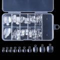 BeliefMelief  Profesional  100PCS/Box Acrylic Pointed False Toe Nails Manicure Kits Nail Art Decoration Box Transparent Tips Feet Full Nail Manicure Kits. 