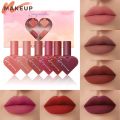 MYHO Lip Cosmetics 5 Colors Creative Love Waterof Nude Matte Velvet Glossy Lip Gloss Lipstick Love Mousse Matte Lip Glaze for Women. 