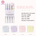 emmy 4 Pcs Magic Glitter Highlighter Bright Sparkling Color Drawing Painting Watercolor Marker Pen Student Stationery. 