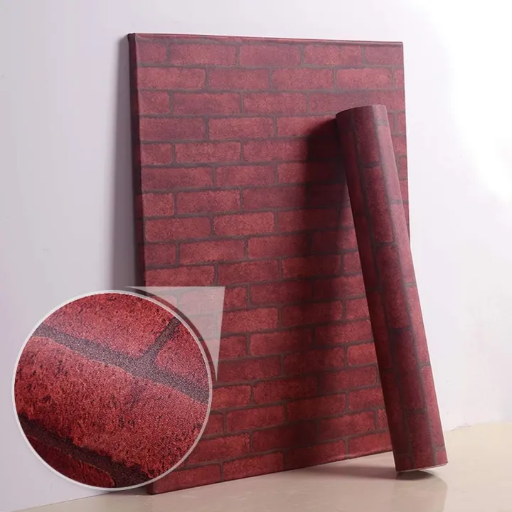 2 Feet By 6 Feet Size Livelynine Removable 3D Stacked Brick Wallpaper ...