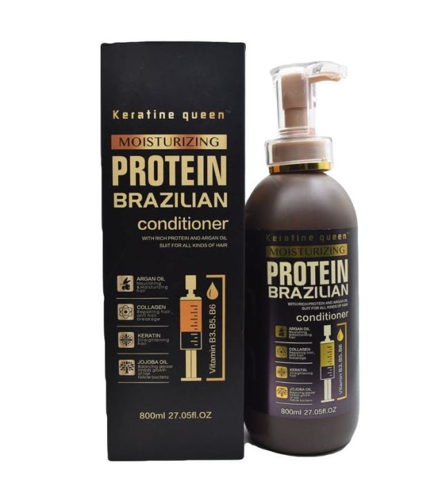 Keratine Queen Brazilian Protein Hair Straightening Conditioner Imported 800ml
