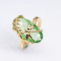 【Hannah Martin Store】Women Dragonfly Leaf Gem Twist Finger Ring Wedding Jewelry Gift. 