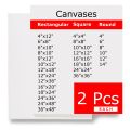 Openness - Pack of 2 Primed Canvases All Sizes - Round, Square, Rectangular, for Painting - Big, Small, Framed, Stretched Art Panels. 