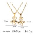 2pcs/set Heart Big Sis Lil Sis Necklace For 2 Handstamped Bff Chains Pendant Family Necklace Engraved Girl Sister. 