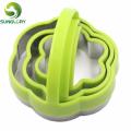 3PCS Stainless Steel Cookie Cutter With Plastic Handle Flower Shaped Baking Fondant Decoration Cake Mold. 