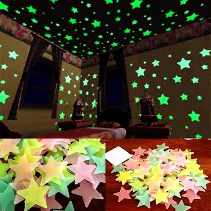 Glow N The Dark Stars + Moon Package For Kds Room Or Nursery Celng