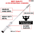 6ft Heavy Duty Strength Training Barbell - 6 ft 2-inch Olympic Weighted Solid Steel Bar Barbell, for Weightlifting/Bench Press/Deadlift and Power Lifting Strength Training, with Rotating Sleeve, Home Gym Max Load 160kg. 