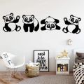 3D Wooden Wall Art 4 Pieces Wooden Panda Room Decoration Pair of Panda Wall Art Beautiful Wall Decor for Bedroom for Home and Shop. 