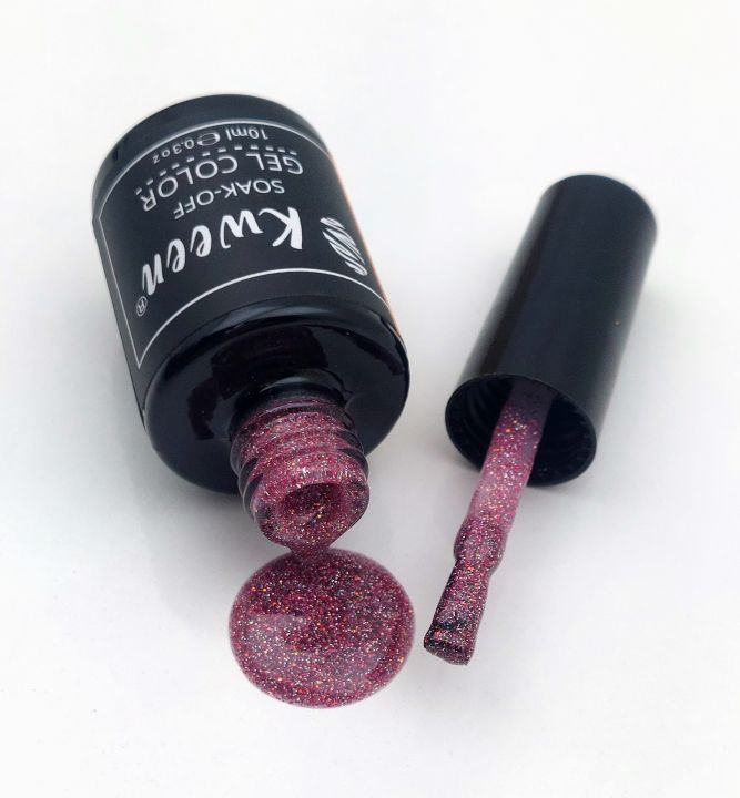 KWEEN%20Glitter%20Gel%20Nail%20Polish%20Soak%20Off%20UV%20LED%20Nail%20Polish%20Holographic%20Sparkle%20Shiny%20Pink%20Diamond%20Gel%20Polish%20for%20Manicure%20-%20Image%204