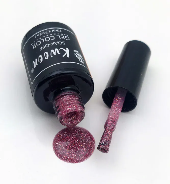 KWEEN%20Glitter%20Gel%20Nail%20Polish%20Soak%20Off%20UV%20LED%20Nail%20Polish%20Holographic%20Sparkle%20Shiny%20Pink%20Diamond%20Gel%20Polish%20for%20Manicure%20-%20Image%204