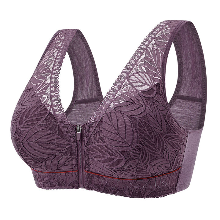 Rajpoot Garments Presents The New Bra Collection Which Is Soft cotton cups before the zipper in the elderly underwear breathable women without steel ring tank top lace large size bra