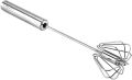 Stainless Steel Egg Beater Semi-Automatic & Stirring Rotating Whisker, Coffee Whisker, Hand Push Beater. 