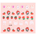 30pcs/set 3D Kawaii Cartoon Rabbit Glitter Nail Stickers Bow Flowers Sliders Self Adhesive Cute Cartoon Nail Decals for Children. 