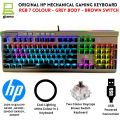 Original HP Mechanical Keyboard GK100 / GK100F / GK400F / GK400Y / GK600F - RGB Gaming Keyboard Metal Body With Blue , Brown , Red & Black Switch - Black / Blue / Grey / White / Pink With Different Unique Shape -   For PC & Laptop. 