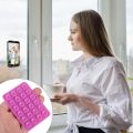 2 Piece Multifunctional Silicone Suction Cup Phone Holder, Anti-Slip Square Mount for Car and Wall Use. 
