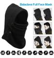 Mens Thermal Fleece Balaclava Hat Hooded Neck Warmer Winter Sports Face Mask Ski Bike Motorcycle Helmet Beanies Masked Cap - Black/Grey. 