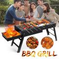 Portable Folding Charcoal Barbecue Grill, Foldable BBQ Grill Stand, Portable Foldable Charcoal BBQ Indoor/Outdoor Living Barbecue Cooking Grill Stand, Stainless Steel Grill. 