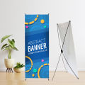 Customize  2x5 feet X stand with banner Flex Standee-  Display Stand for Marketing Promotions - Flex Standee - X Display Stand with PanaFlex. 