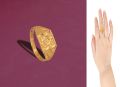 21 Karat Gold Plain Baby born Dai Cutting Finger Ring. 