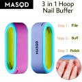 MASQD 3-Steps Hoop Nail Buffer File Grinding Sanding Polishing Block Pedicure Manicure Buffing UV Gel polish Nail Art Buffer Tools. 
