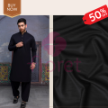 Black Unstitched Fabric Shalwar Kameez for Men | Traditional Clothes for Man. 