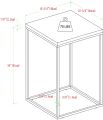 Open Square Wood Side Accent Living Room Small End Table, 16 Inch. 