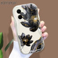 MANYOU Hontinga for Infinix Smart 9 Hot 50i Back Cover Luckly Lotus Flowers Phone Case Wavy Curved Edge Soft Silicone Cover. 
