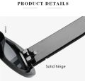Full Black Vintage Rectangle Sunglasses for Women - Retro Driving Glasses Square Frame Travel Fishing Hiking Eyewear For Girls & Boys. 