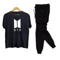 Black BTS Printed Summer T-Shirt and Trouser For Girls and Women. 