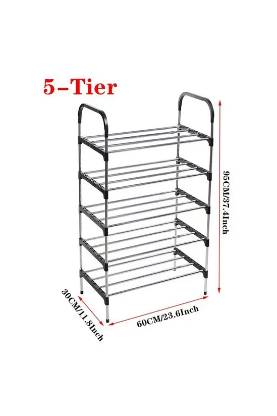 5 Tiers Shoe Rack Compact Space Saving Footwear Trainer Shoes Storage ...