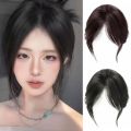Side Fringe 3D Middle Part Bangs Natural Invisible Hairpieces with Toupee Top Hair Bangs Full Cover Hair Extensions Fake Bangs Women. 
