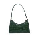 Women Retro Baguette Bag Tote Bag, Crocodile Shoulder Handbag Purses with Zipper Closure. 