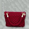 Stylish & Trendy Crocodile Pattern Handmade Crochet Handbag in Purple Color. 