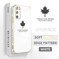 Samsung S20 FE 5G Maple Leaf Square Edge Pattern Casing Plated Phone Shell Luxury Plating Soft Phone Case. 