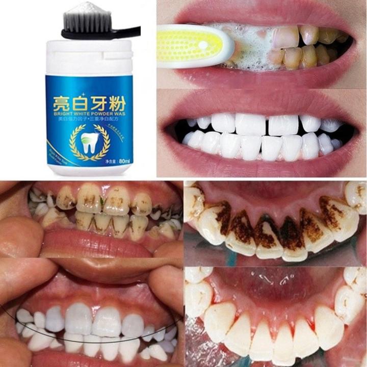 80ml Magic Natural Teeth Whitening Powder Pearl Tooth Brushing Powder Physical Teeth Whitener Detoxifying Whitening Oralh Dental Oral Hygiene