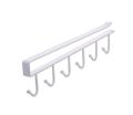 Stainless Steel Multi functional Kitchen Utensil Rack with 6 Hooks (White). 
