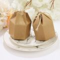 Kraft Paper Package Cardboard Box Lantern Hexagon Shape Candy Gift Boxes Kraft Paper Wedding Gift Packaging Boxes Bags. 