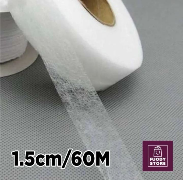 double sided non woven rivil civil tape for cloth 80 yard . Adhesive Fusing Hem Tape 1 Roll Pack, Non-woven Fabric Buckram Interfacing Interlining Fusible sewing Accessory (White) by Fuody store