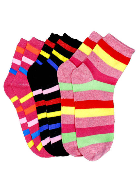 Pack of 3 Cotton Socks For Women Multicolor & Multidesign