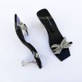 RAVISH Marigold Transparent Heels for Women - Elegant Bow Design, 2.5-inch Heel. 